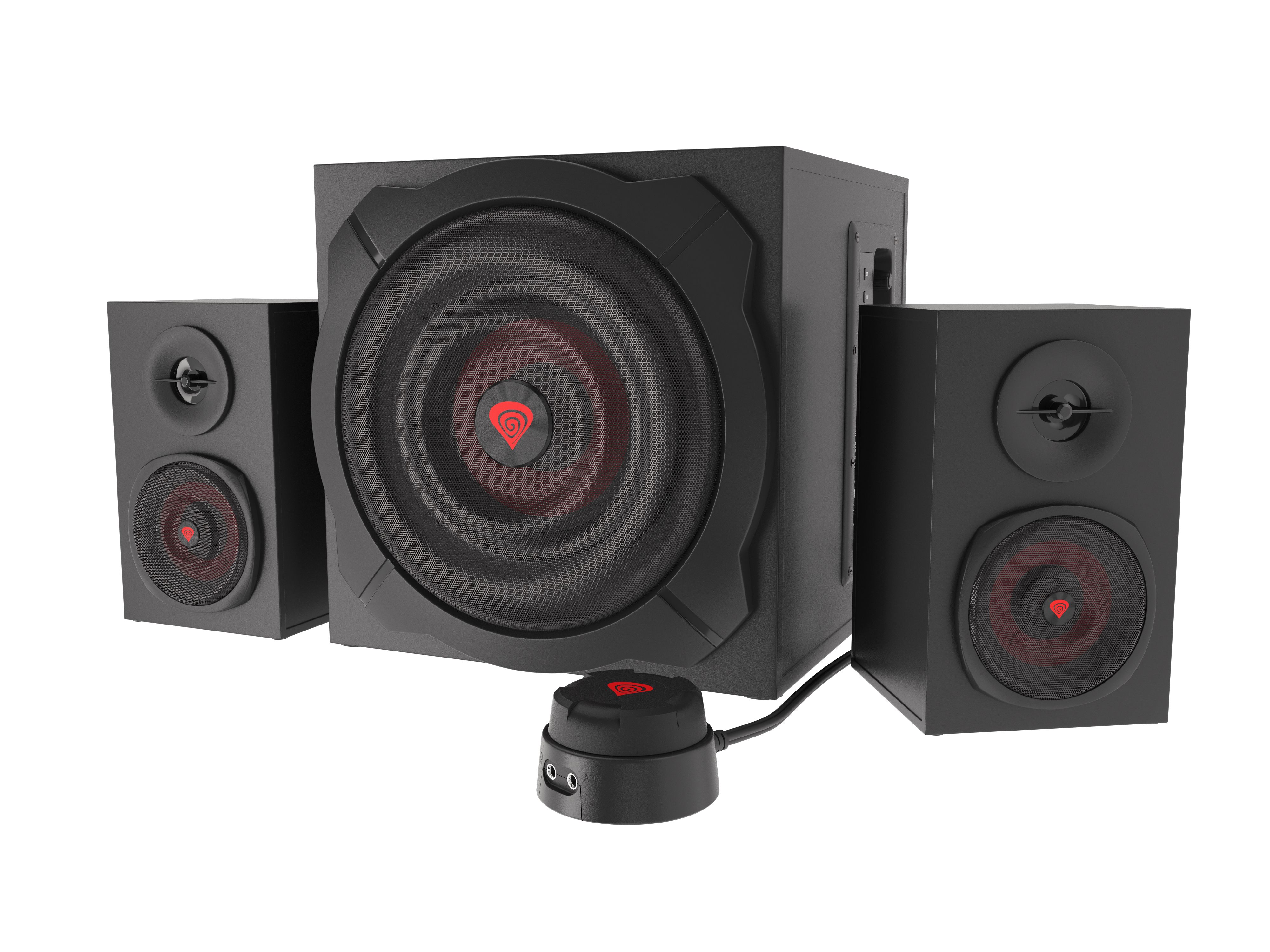 GENESIS Helium 610BT 2.1 Channel Speaker Set - 60W - Black/Red - Bluetooth