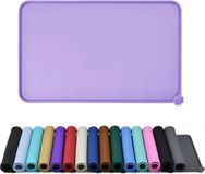 Goodivery ® Tapis d'alimentation imperméables en silicone pour animaux de compagnie avec bords surélevés - Violet