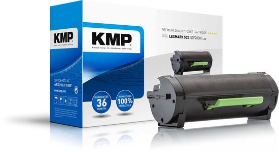 KMP Toner cartridge L-T47 Zwart compatibel met Lexmark 502 2000 pagina's