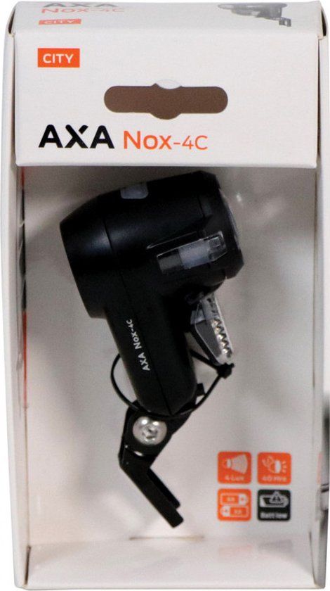 AXA Nox City 4 Lux - Fietslamp voorlicht - LED Koplamp - Fietslicht op Batterij - Zwart