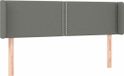 vidaXL Hoofdbord met randen 147x16x78/88 cm stof donkergrijs