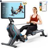 MERACH Roeimachine pour la maison - Entraîneur de rameur pliable - 16 niveaux de résistance - Écran LCD - Frein magnétique silencieux