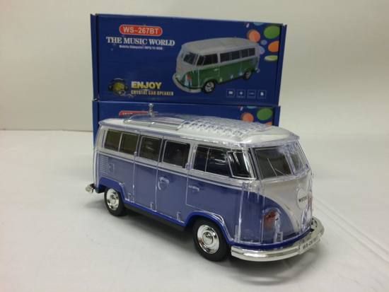 BTA VOLKSWAGEN T1 MET RADIO EN LED VERLICHTING EN BLUETOOTH BLAUW