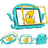 NONE Samsung Galaxy Tab A7 8.7 Octopus Blue Kinderhoes Siliconen tablethoes Anti-shock hoes met handvat Babyaccessoires Tabletstandaard Tabletbescherming