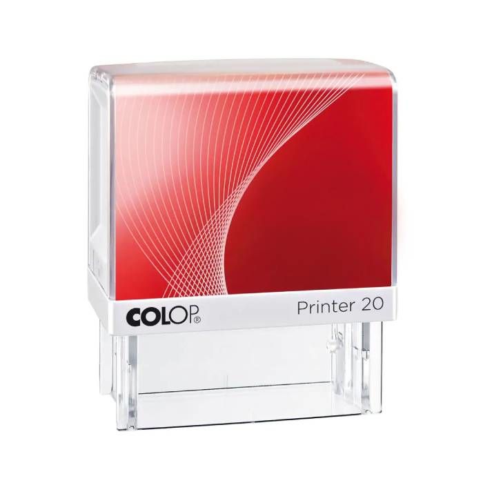 Colop Printer 20 Text/Date Stamp - Self-Inking - 14 x 38 mm - Red/White