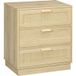 Commode Bohème en rotin naturel, 3 tiroirs, meuble de rangement design pour salon, couloir ou entrée. Bois et rotin, rangement élégant et pratique.