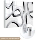 MuchoWow® Glass Painting 40x30 cm - Acrylic Glass Painting - Line - Minimalism - Design - Photo on Glass - Paintings