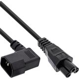 InLine C14 female angled to C5 male power cable, black, 3m