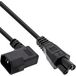 InLine C14 female angled to C5 male power cable, black, 3m