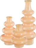 Mica Decorations Bloemenvaas Sira - 3x - glas - beige - 3 maten - vaas - sierlijk model