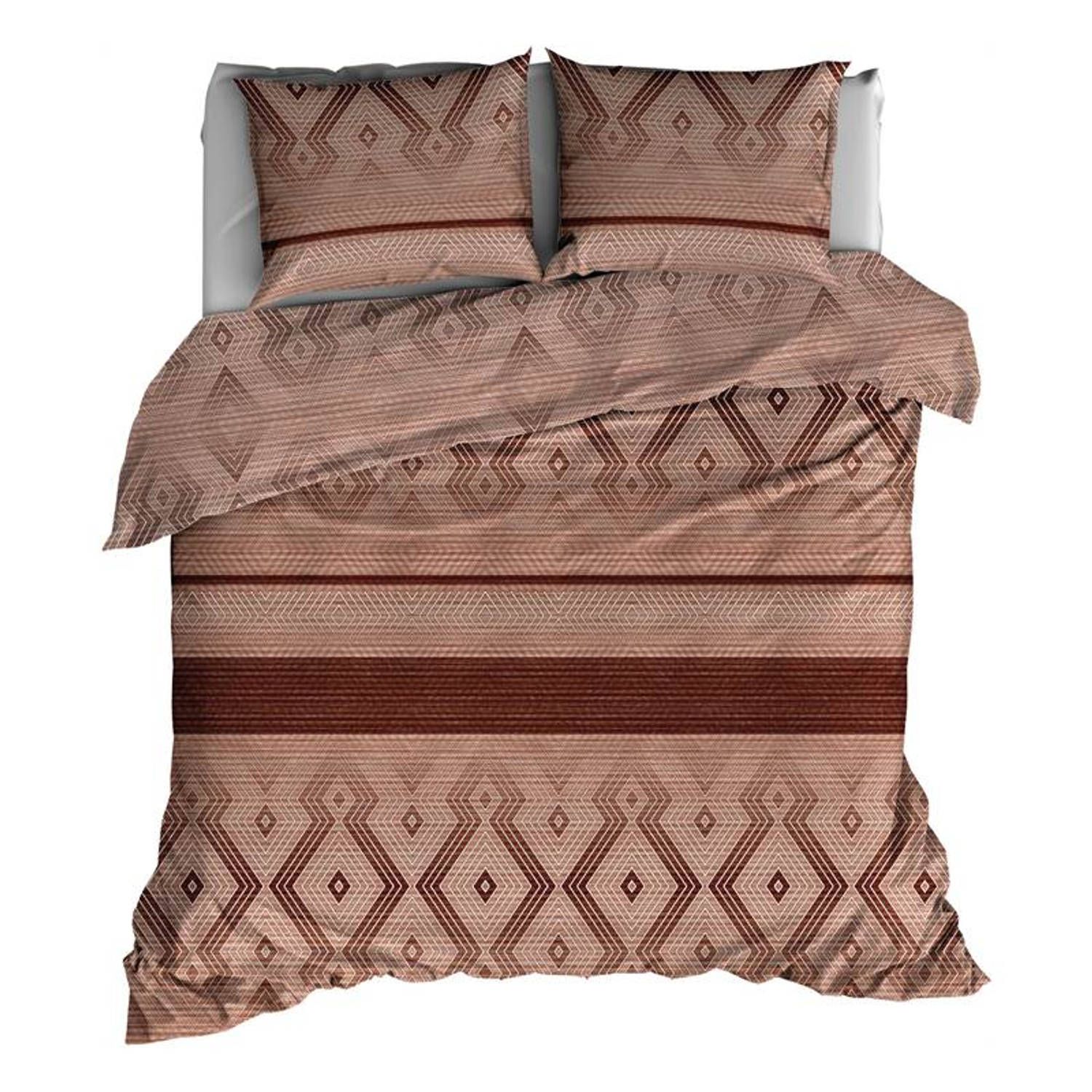 Satin d'or Baltimore Dekbedovertrek - Tweepersoons - 200x200/220 cm + 2 kussenslopen - Roest