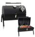 Barbecue à charbon de bois cylindrique portable avec poignée en acier inoxydable