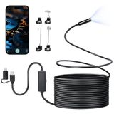 AiQInu Endoscoop voor smartphone, endoscoopcamera 1920p met 8 leds, IP67 waterdicht, compatibel met iOS en Android, perfect voor elektrische inspecties en voertuigonderhoud (10 m)