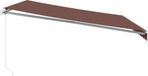 vidaXL Auvent rétractable manuellement avec LED 450x350 cm marron