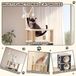 Bol Lits pour Chats pour Chats d'Intérieur Grande Grotte pour Chat Cube pour Chat 2 Niveaux avec 4 Arbres à Griffer Arbre à Chat Stable Tour d'Escalade avec Lit Capsule Spatiale et Boule Pelucheuse
