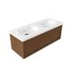 Saniclass Holz Frame Badkamermeubelset - 120x45x43.5cm - Palermo keramische wastafel wit - 2 wasbakken - zonder kraangaten - 1 lade - mat walnut pure (hout) SW1420774/SW24920