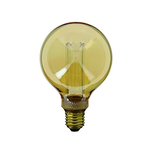 Xanlite LED-lampen, hologram, bolvorm, glas, barnsteen, fitting E27, warmwit