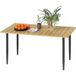 Table de jardin marron acier résistant aux intempéries 150x90cm avec trou pour parasol