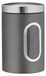 10 x Pot de stockage, 1,4 litre, avec couvercle et fenêtre de visualisation, convient pour café, farine, pâtes, boîte de rangement pour la cuisine, métal, gris