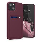 kwmobile telefoonhoesje compatibel met Apple iPhone 13 hoesje - Case met pasjeshouder - Smartphone cover in wijnrood