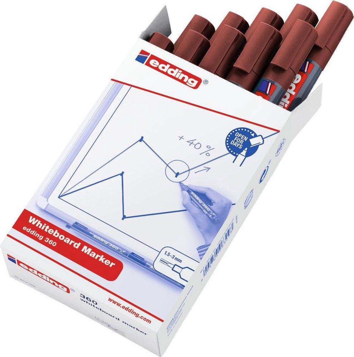 Edding 360 Whiteboard Marker Bruin - Grijs
