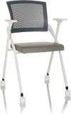 hjh OFFICE Bezoekersstoel / klapstoel PRIORITY II W mesh / PU grijs