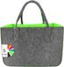 LEVIATAN Sac en feutre Shopper Grand - 30 litres Sac shopping XXL Pliable Panier à provisions Sac à bûches Panier à linge Sac à jouets Gris foncé/Noir, Chaux, XL, 1 pièce