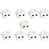 Pack de 9 adaptateurs secteur de voyage UK 3 broches - Europe 2 broches (Royaume-Uni - Europe) - Blanc