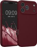kwmobile telefoonhoesje geschikt voor Apple iPhone 17 Pro Max - TPU backcover met siliconen coating - Smartphone case in bordeaux-violet