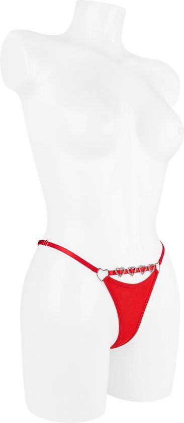 Triple A Import GmbH Stringtanga met hartjes-elementen | Rood