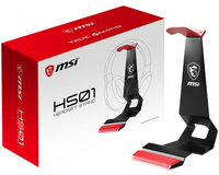 MSI HS01 Headphone Stand - Black/Red - Metal/Plastic/Rubber