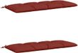 vidaXL Coussin de banc VIANEN 2 pièces 100% Polyester Rouge 140 x 60 x 12 cm