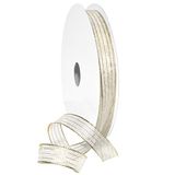 Morex Ribbon Harmony Lint, Metallic, 5/8 "bij 50 yards, Wit/Goud, Item 1401.03/50-634, 5/8" x 50 yd