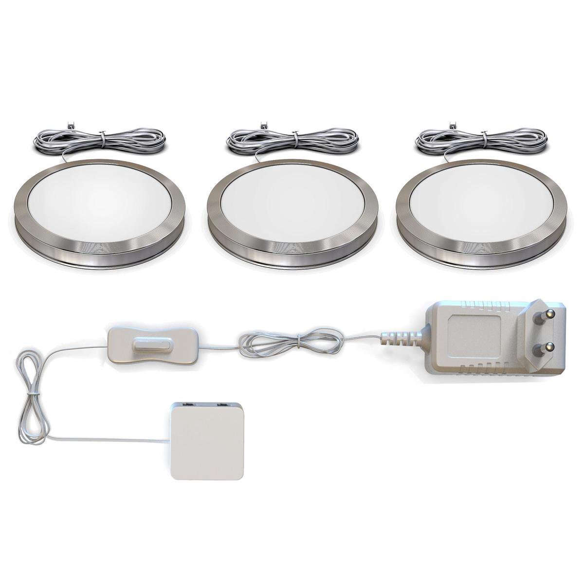 B.K.Licht - Keukenverlichting - LED onderbouwverlichting - warm wit licht - kastverlichting - keuken verlichting - set van 3