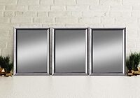 Zalena Silver Leaf 50 x 120 cm framespiegel, wandspiegel, designspiegel, badkamerspiegel voor de woning, gastenbadkamer, hal, gadrobe woonkamer