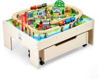 Vevor Activiteitentafel 100-delige 3-In-1 Treintafelset voor Kinderen Vanaf 3 Jaar