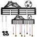 Médaille de football murale en métal noir découpé au laser 40x16 cm avec chevilles