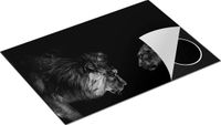 Chefcare Inductie Beschermer Leeuw en Leeuwin - Zwart Wit - 75x55 cm