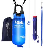 Merkloos Boomriem Waterfilter zwaartekracht - Waterzak camping - 3,8 liter - 0,1 micron - BPA-vrij