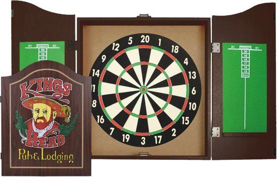 Equinox Dartbord Kabinet Set - Inclusief 6 dartpijlen - Paper Coil - 42.7 cm - Veilig voor Kinderen