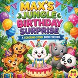 Max's Jungle Birthday Surprise: A Cute Coloring Story Book for Kids Ages 4–8