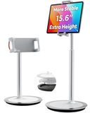SAIJI Tabletstandaard, verstelbare telefoonstandaard, 360 graden draaiend, aluminium houder voor bureaubladhouder voor 4,7"-12,9" schermtelefoons (zilver)