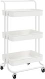 vidaXL Keukentrolley 3-laags 42x35x85 cm ijzer en ABS wit