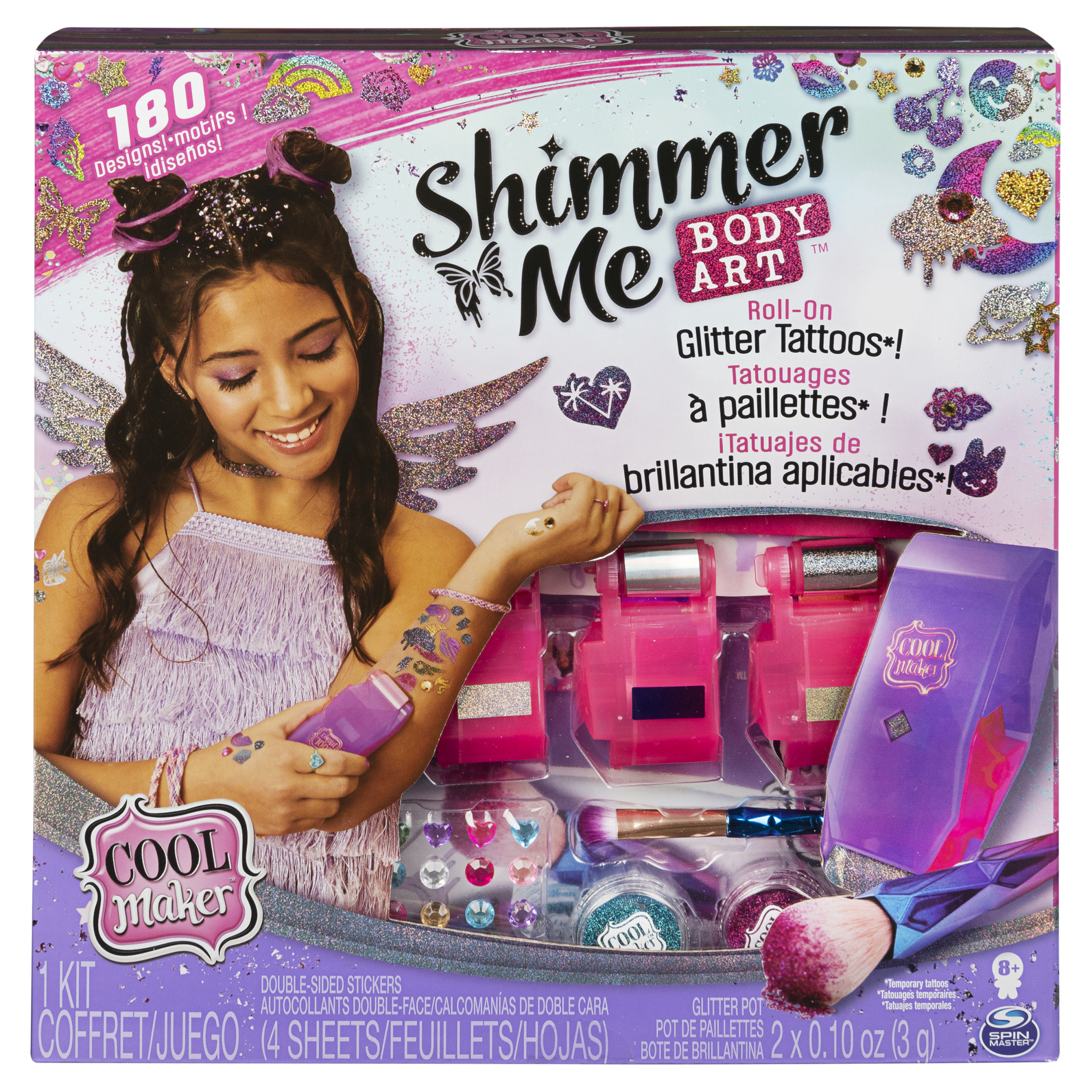 Spin Master Cool Maker - Shimmer Me Body Art Studio - 180 ontwerpen - Tijdelijke tattoos