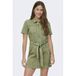 ONLY - ONLSILLA S/S ZIP BELT SHORT DRESS PNT - Meisjes - Mini jurken - Katoen - M - Groen