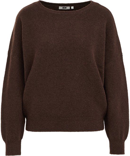 WE Fashion Dames oversized trui van wolmix met boothals