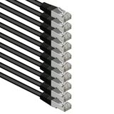 1aTTack.de 10m CAT6 LAN-netwerkkabel RJ45 1000 Mbit, 10 stuks - zwart