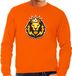Bellatio Decorations Shoppartners Bv Leeuwenkop met kroon Koningsdag sweater - oranje - heren - EK/ WK/ oranje fan trui / kleding / outfit XXL