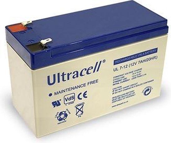 Wentronic Ultracell 12V 7Ah Lead Acid Battery (Faston 187-4.8mm)