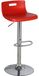 Tabourets de bar, lot de 2, en acier, revêtus de similicuir, chromés/rouges, dimensions : 39 x 32 x 75/88 cm